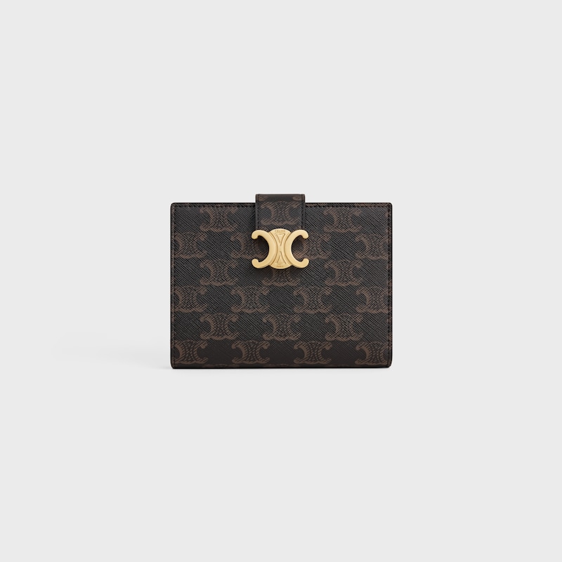 MEDIUM WALLET CELINE VICTOIRE in Triomphe Canvas - TAN - WALLETS - 1 | CELINE