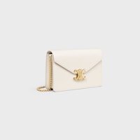 POCHETTE AVEC CHAÎNE MARGO veau brillant - BLANC COTON - POCHETTES AVEC CHAÎNE - 2 | CELINE