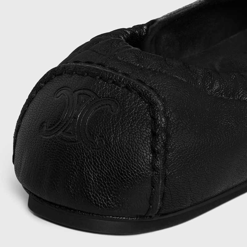 ADAM LOAFER WITH TRIOMPHE IN GOATSKIN - BLACK -  - 1 | CELINE