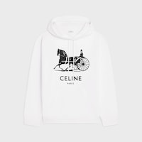 hoodie IN cotton fleece - OPTIC WHITE/BLACK -  - 1 | CELINE