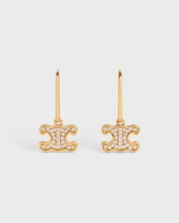 Triomphe Rhinestone Earrings in Brass with Gold Finish and Crystals - GOLD - EXCLUSIVE SELECTION - 1 | CELINE