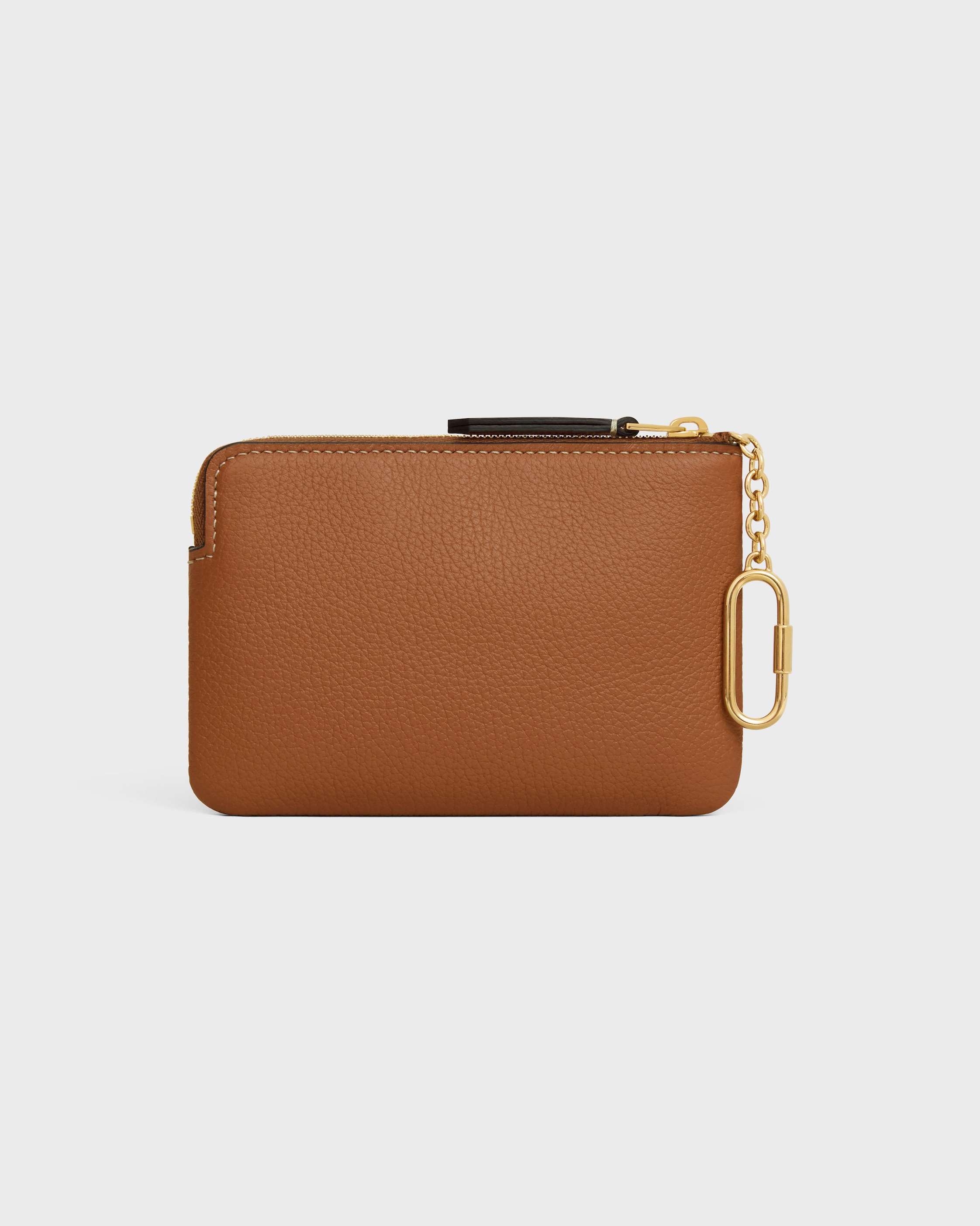 CELINE レザー キーホルダー ブラウン ゴールドSale!! COIN PURSE TRIOMPHE STAMP IN SUPPLE GRAINED CALFSKIN - SOFT TAN