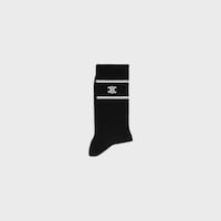 triomphe socks IN striped cotton - BLACK -  - 2 | CELINE