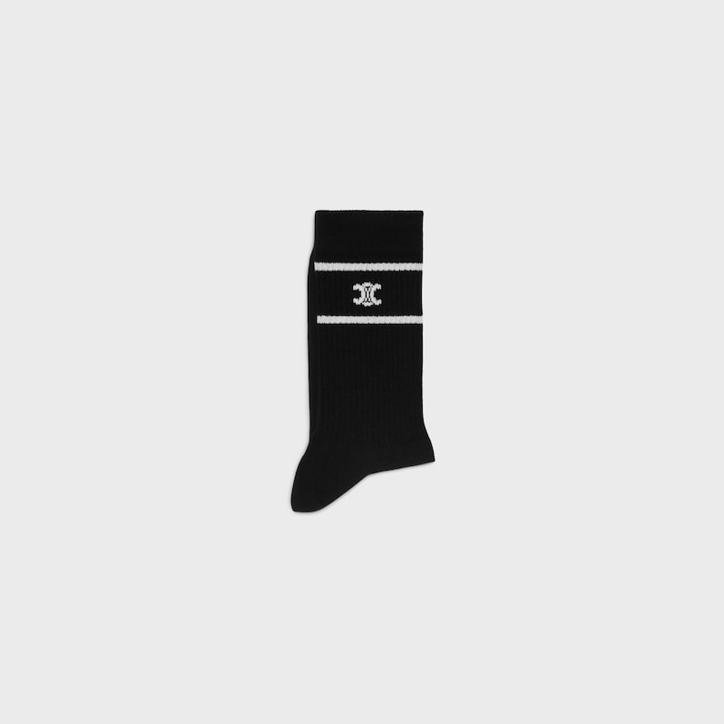 calzini Triomphe in cotone a righe - NERO -  - 1 | CELINE