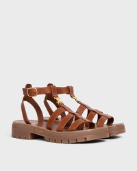 CELINE CLEA TRIOMPHE GLADIATOR-SANDALEN aus KALBSLEDER – PFLANZLICHE GERBUNG - TAN -  - 2 | CELINE