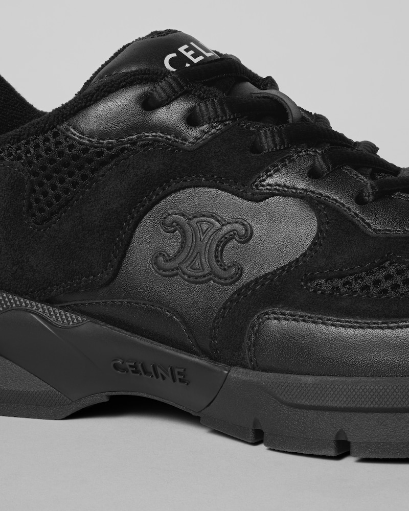RUNNER SNEAKER IN CALFSKIN, SUEDE CALFSKIN AND MESH - BLACK -  - 1 | CELINE