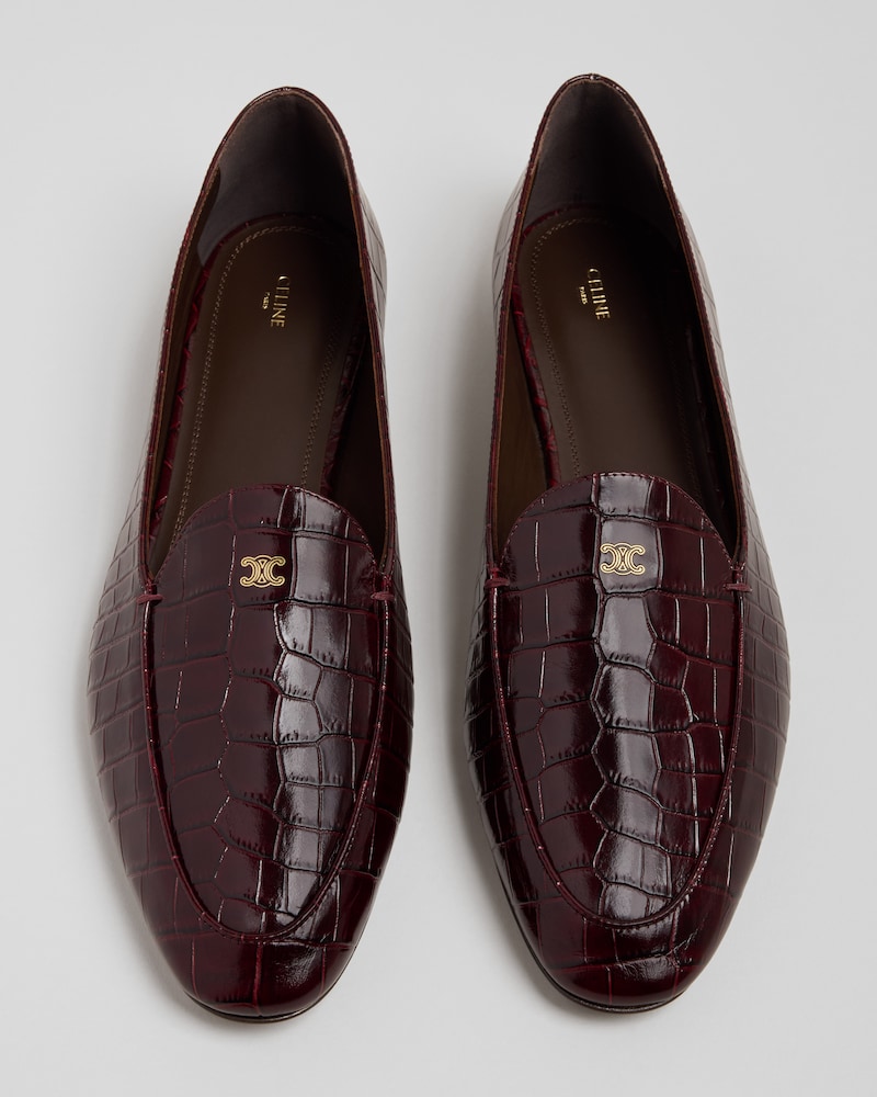 AURA SLIPPER IN Crocodile Stamped leather - BURGUNDY -  - 1 | CELINE