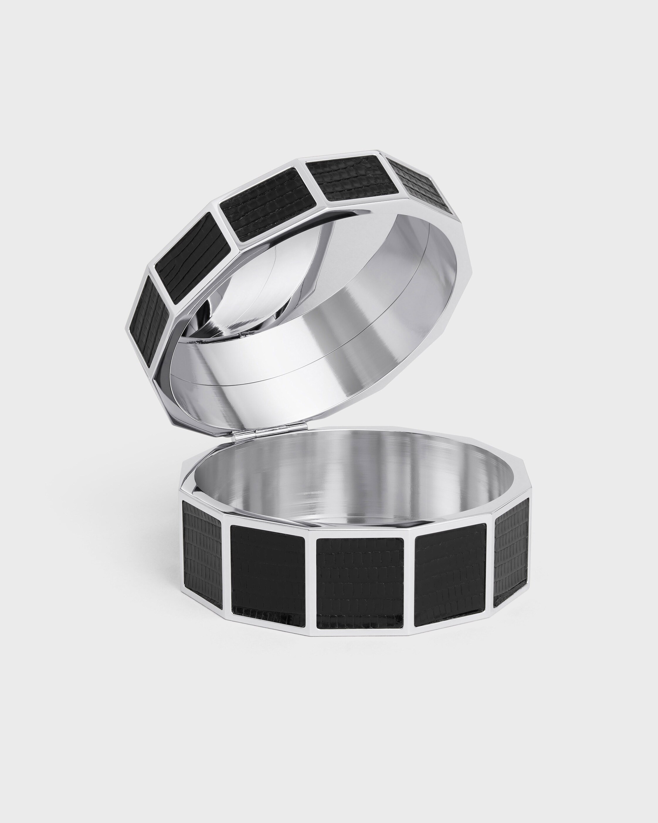 JEWELRY CASE IN STEEL AND LIZARD - BLACK | CELINE