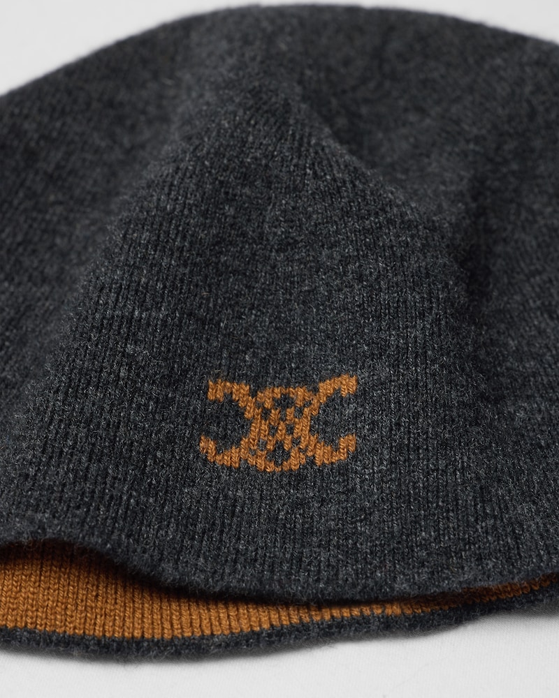 beanie IN wool - DARK GREY/CAMEL -  - 1 | CELINE