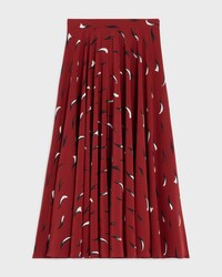 skirt IN crepe de chine - BURGUNDY/BLACK/CHALK -  - 1 | CELINE