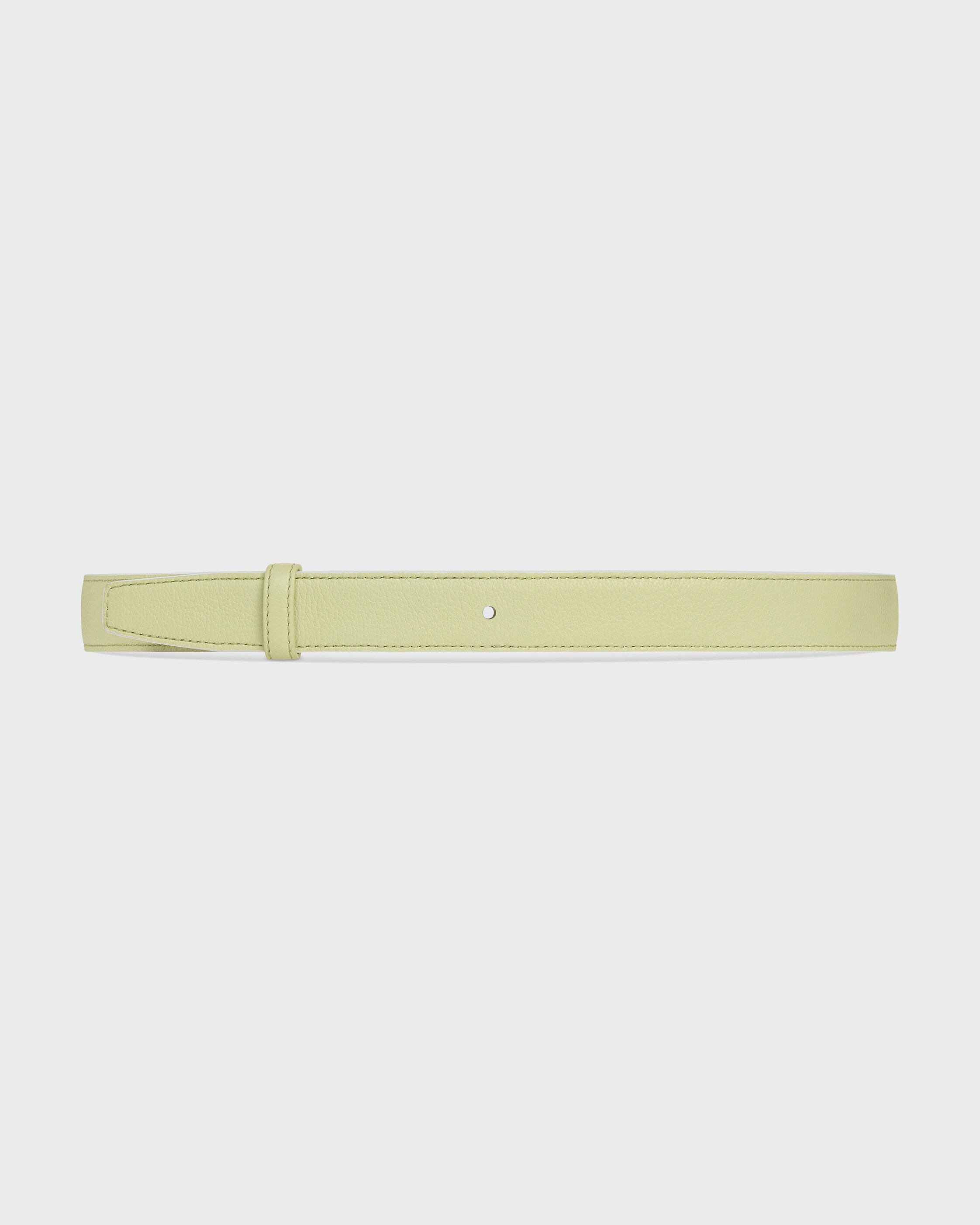 REVERSIBLE STRAP 25 IN SMOOTH AND GRAINED CALFSKIN - ULTRA WHITE