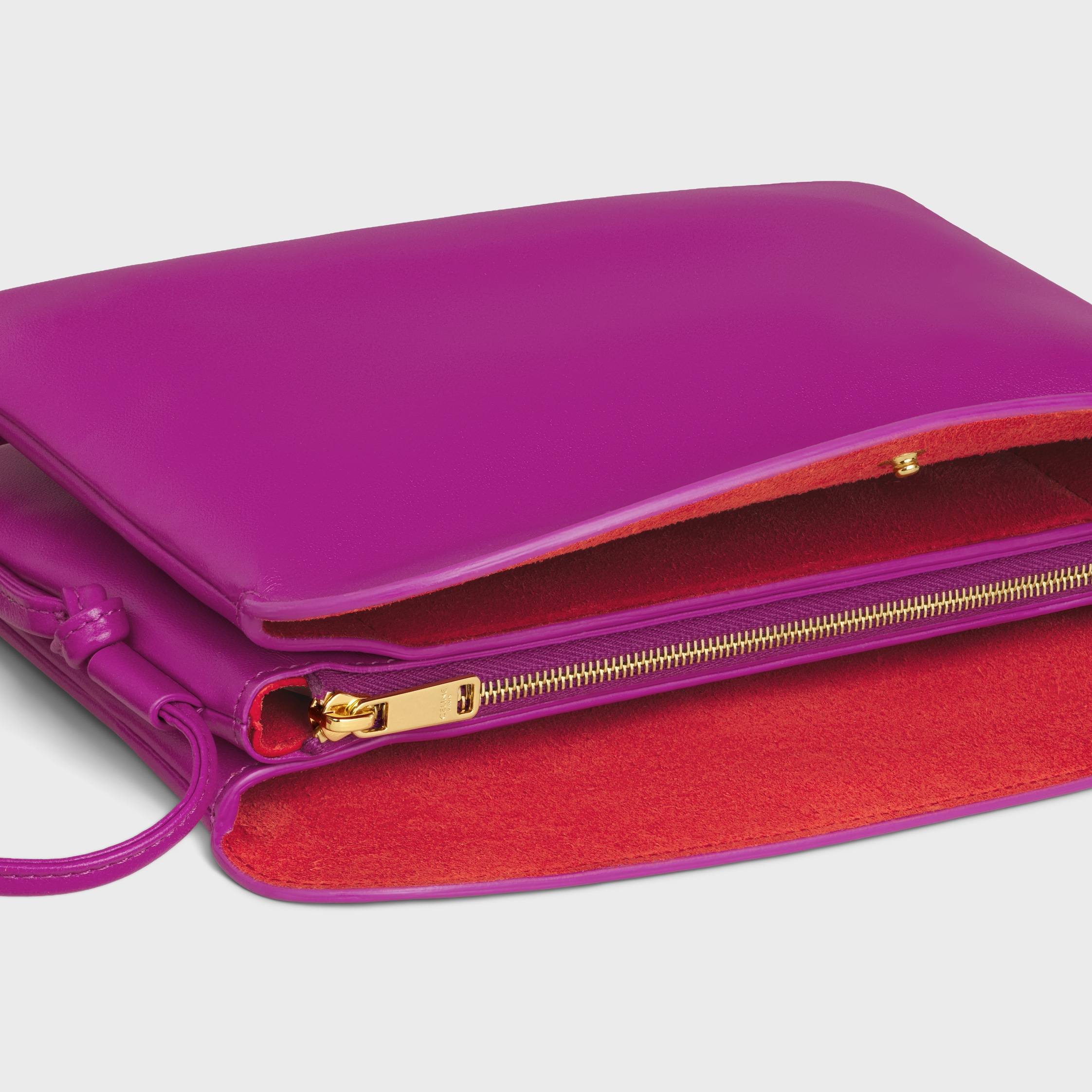 TRIO FLAP IN Smooth Lambskin - MAGENTA | CELINE
