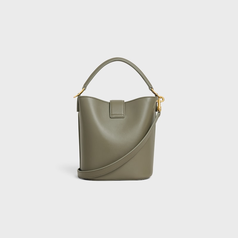 BORSA A SECCHIELLO LOUISE PICCOLA IN PELLE DI VITELLO LISCIA - Kaki dorato - BORSA A SECCHIELLO - 1 | CELINE