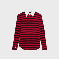 shirt IN striped cotton jersey - BLACK/RED/WHITE -  - 1 | CELINE