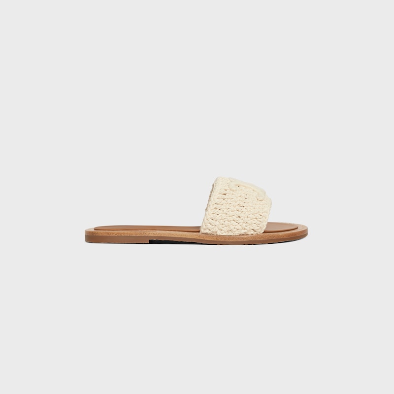 CELINE LYMPIA MULE IN TRIOMPHE KNITTED COTTON - ECRU -  - 1 | CELINE
