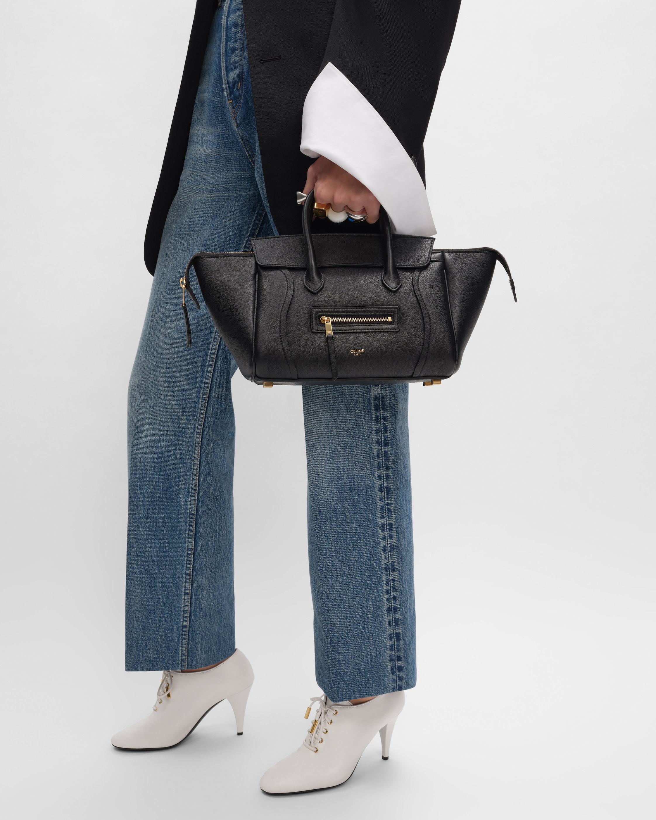 LITTLE LUGGAGE IN GRAINED CALFSKIN - BLACK | CELINE
