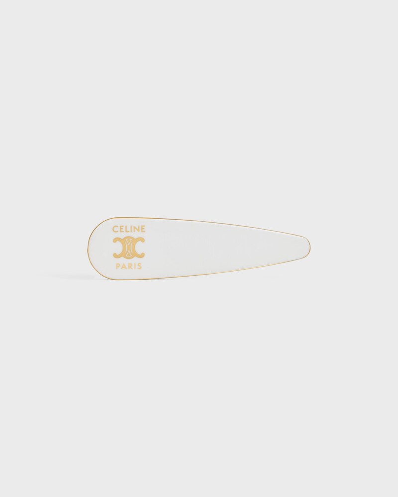Horquilla Celine de latón con acabado dorado, acero y zamak - MARFIL / DORADO - ACCESORIOS PARA EL CABELLO - 1 | CELINE
