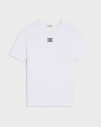 t-shirt triomphe jersey coton côtelé - BLANC/BLEU MARINE -  - 1 | CELINE