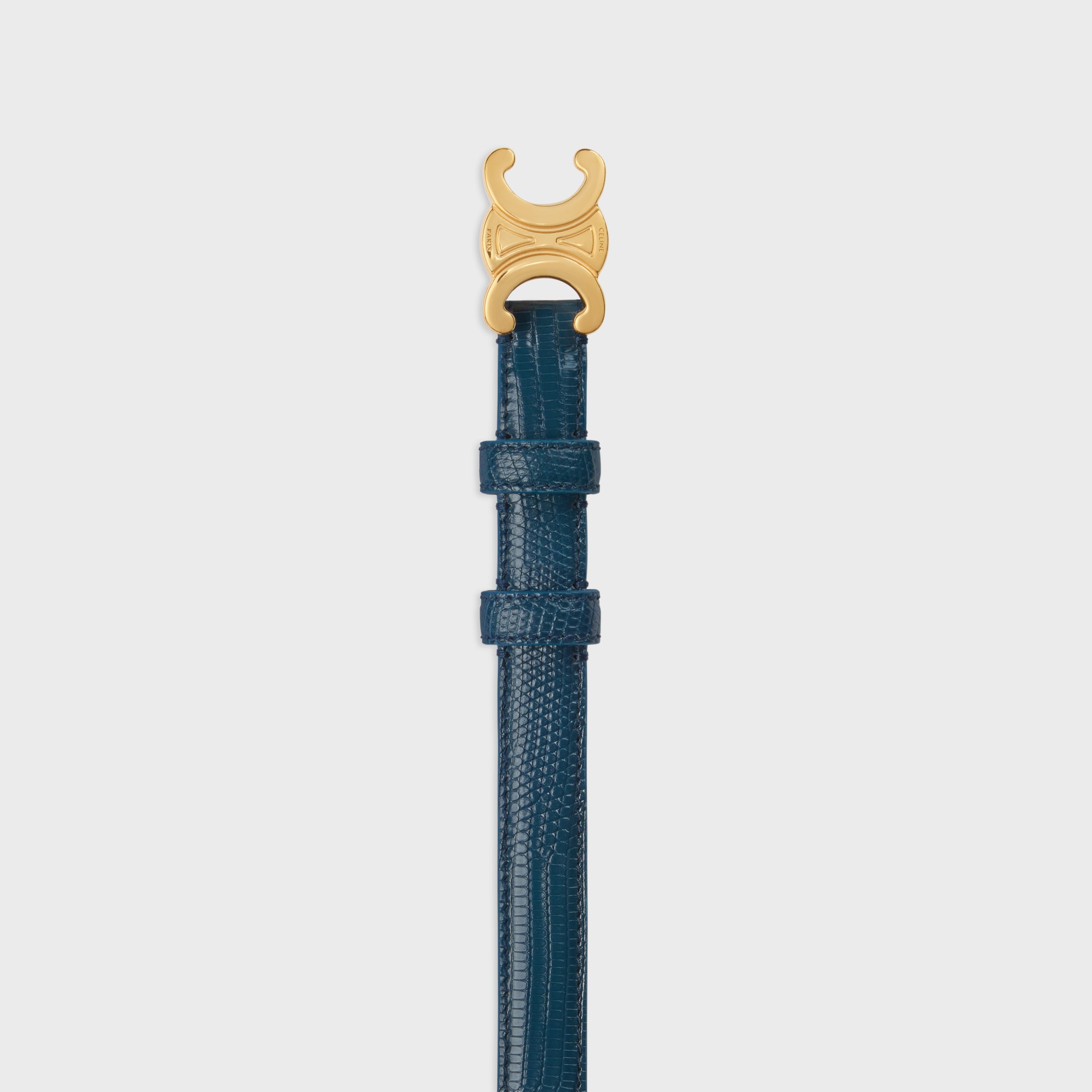 14日までの出品　セリーヌ　トリオンフベルト　18MM トリオンフベルト 18mm / リザード - ティールブルー | CELINE