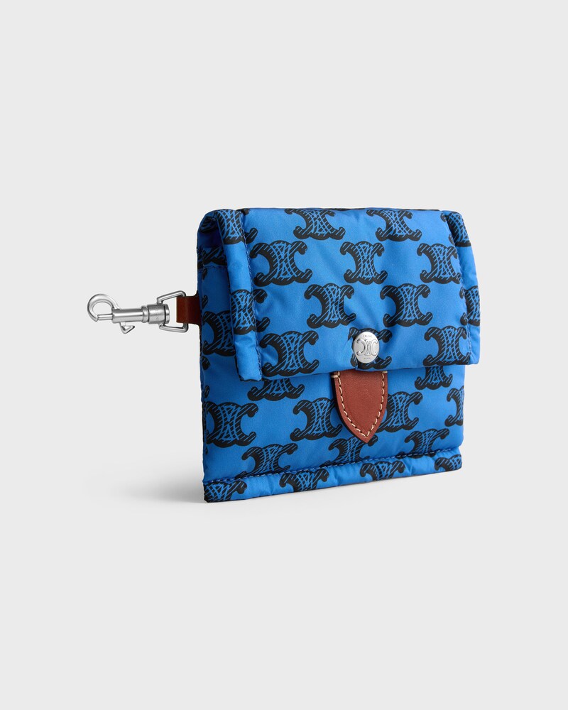KEYRING CARD HOLDER CELINE PADDED  IN NYLON AND CALFSKIN - ULTRA BLUE / BLACK - TECH ACCESSORIES - 1 | CELINE