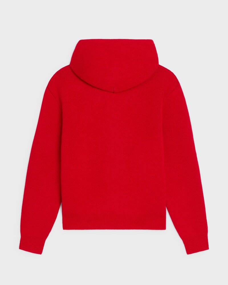hooded sweater IN cashmere - RED/BLUE/BLACK -  - 1 | CELINE