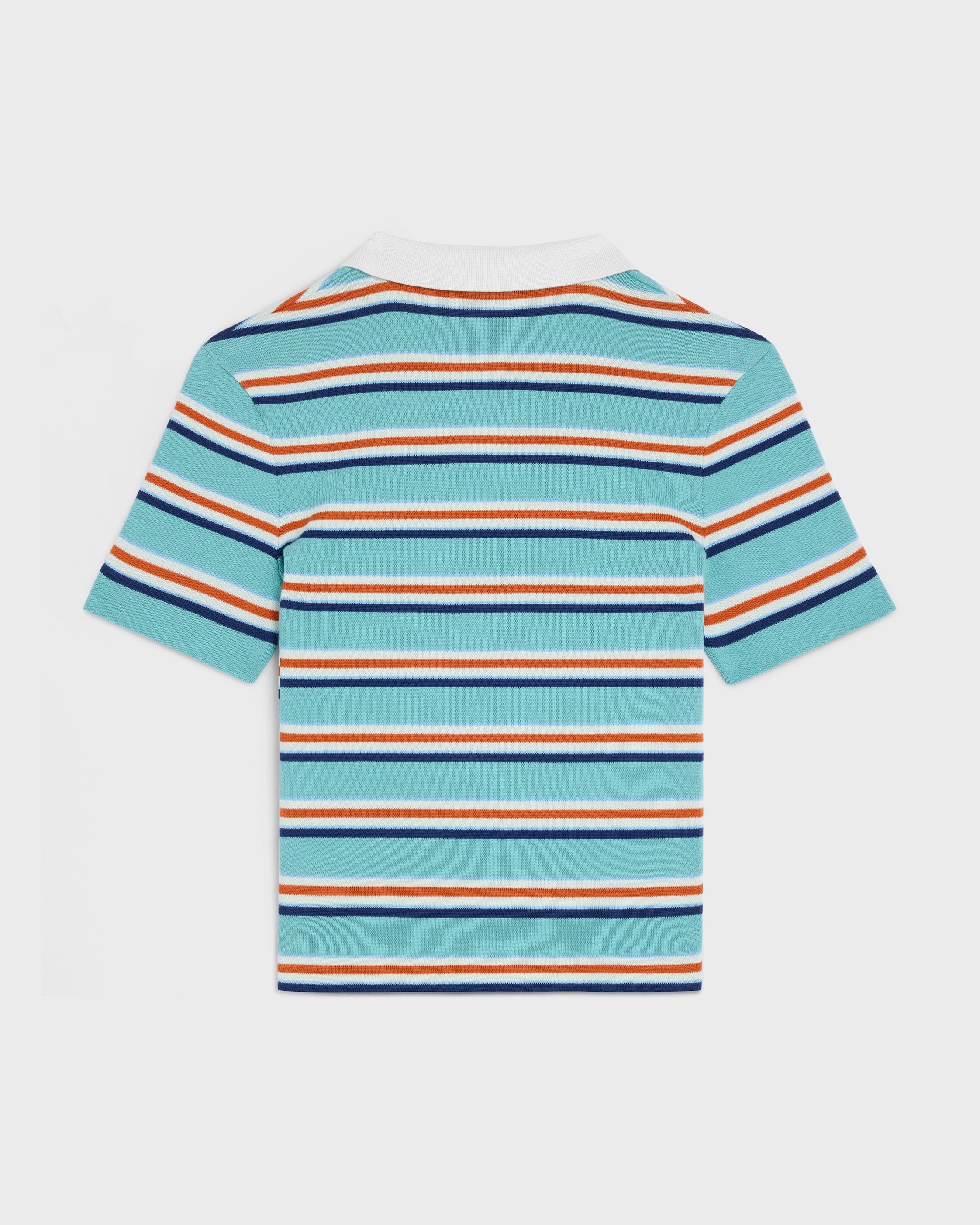 スペシャル◎ celine border polo shirt polo sweater IN striped cotton - SKY BLUE / CREAM | CELINE