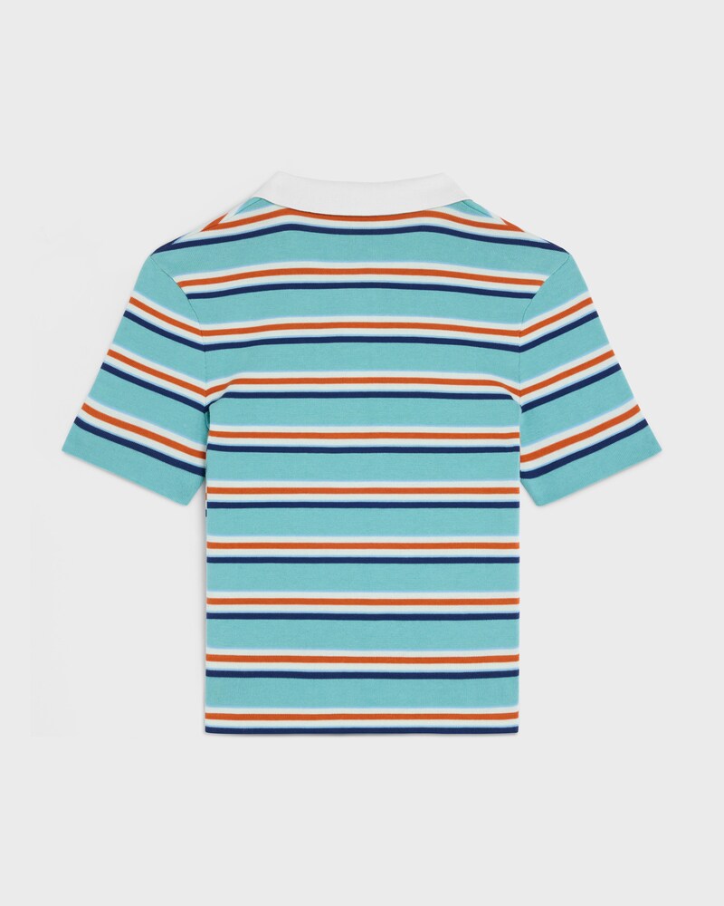 polo sweater IN striped cotton - SKY BLUE / CREAM -  - 1 | CELINE