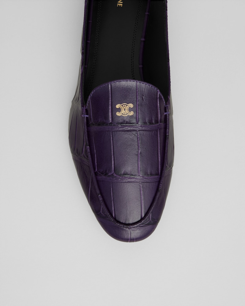 AURA SLIPPER IN CROC-STAMPED LEATHER - PURPLE -  - 1 | CELINE