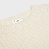 JERSEY CON CUELLO REDONDO DE CACHEMIRA Y SEDA - BLANCO CRUDO -  - 2 | CELINE