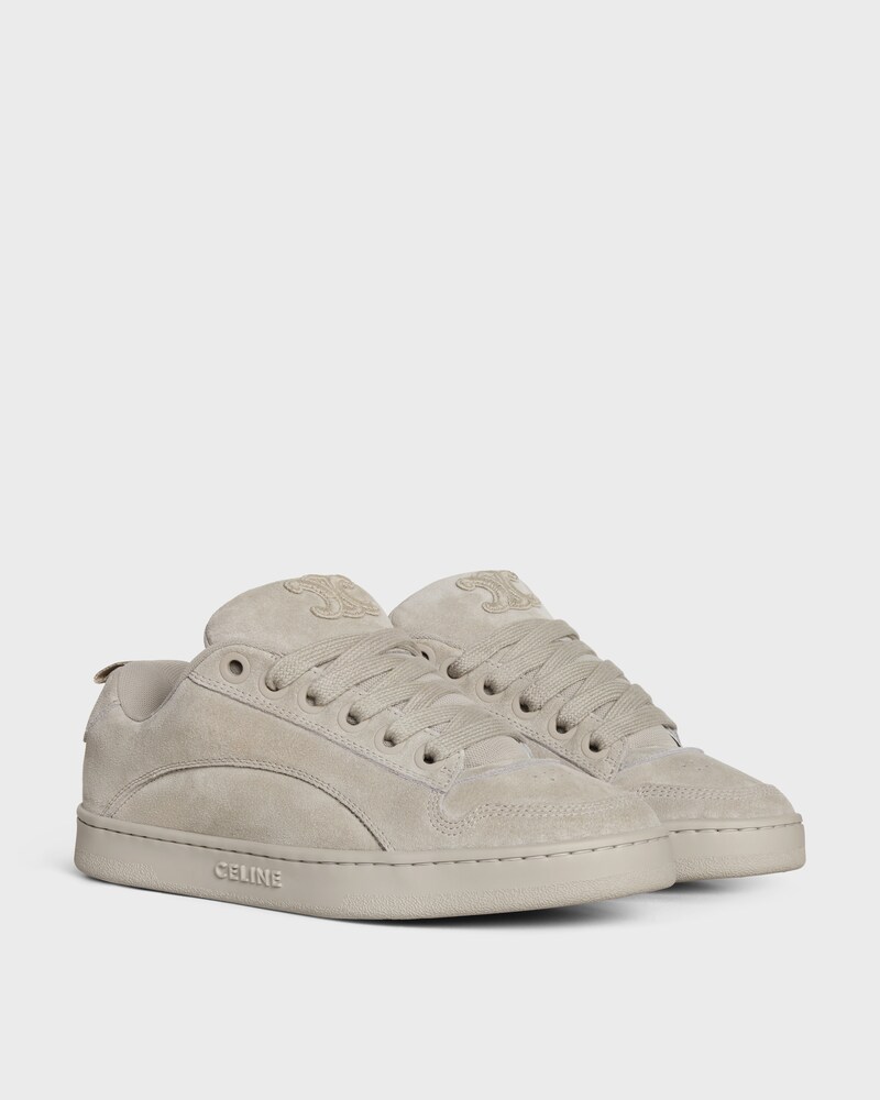 CELINE HUNTINGTON - SNEAKER BASSE EN CUIR DE VEAU VELOURS ET MESH - GREGE -  - 1 | CELINE