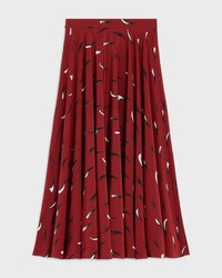 skirt IN crepe de chine - BURGUNDY/BLACK/CHALK -  - 2 | CELINE