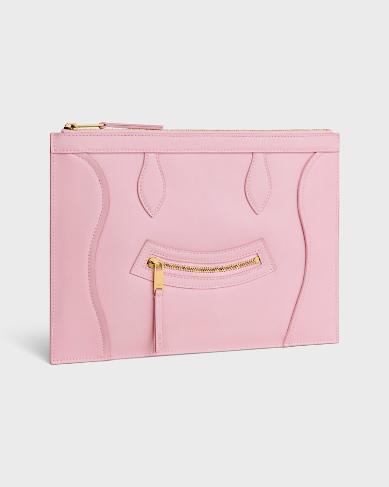 MEDIUM POUCH IN GLOSSY CALFSKIN - DIRTY PINK - POUCHES - 1 | CELINE