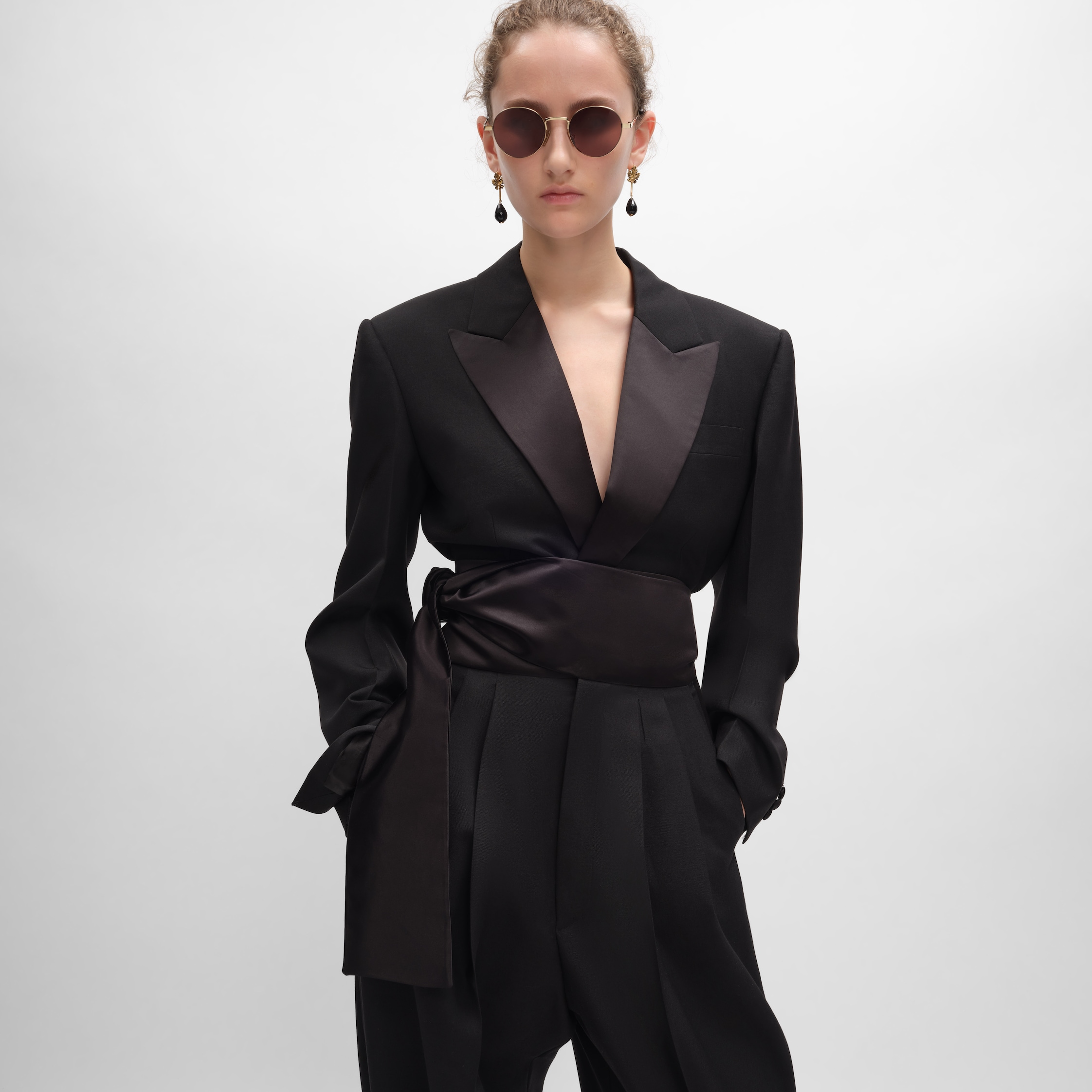 spencer tux jacket IN wool gabardine - BLACK | CELINE