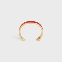 Celine Ribbon Small Cuff in Enamel and Brass with gold finish - RED / GOLD -  - 1 | CELINE