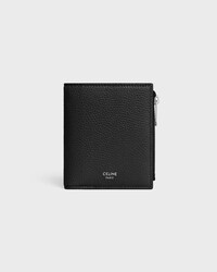 Compact Wallet IN GRAINED CALFSKIN - BLACK - WALLETS - 1 | CELINE