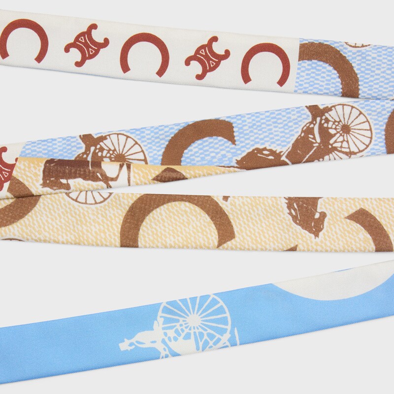 ribbon IN SILK TWILL - VANILLA/BLUE/BROWN -  - 1 | CELINE