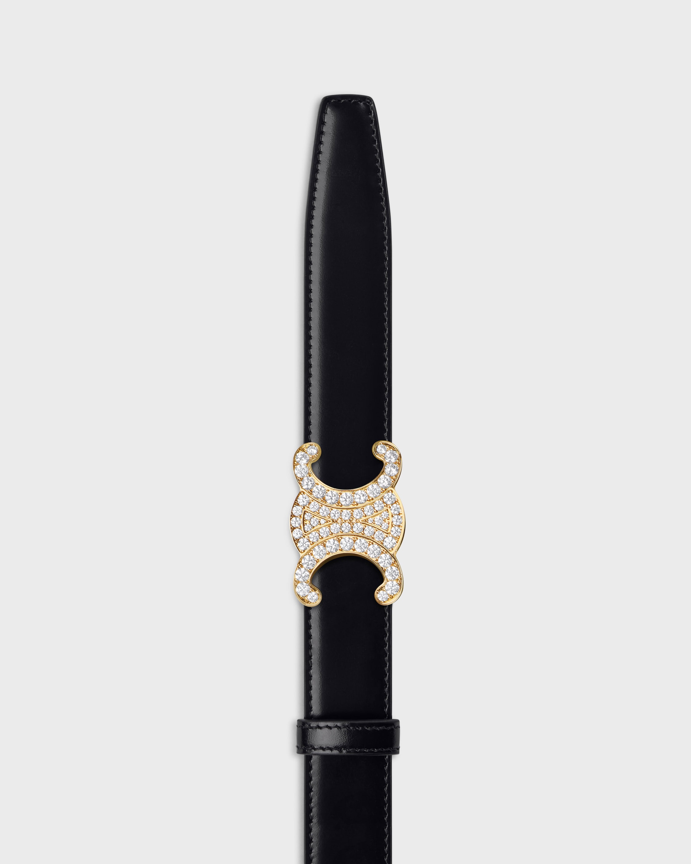 TRIOMPHE BUCKLE & REVERSIBLE STRAP 25MM - BLACK / RICE | CELINE