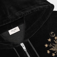 tracksuit jacket IN velvet jersey - Black / Gold -  - 2 | CELINE