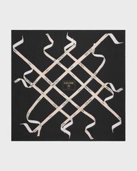 square IN silk twill - BLACK/IVORY/YELLOW -  - 1 | CELINE