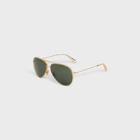 METAL FRAME 01 SUNGLASSES IN METAL WITH MINERAL GLASS LENSES - Gold/Green -  - 2 | CELINE