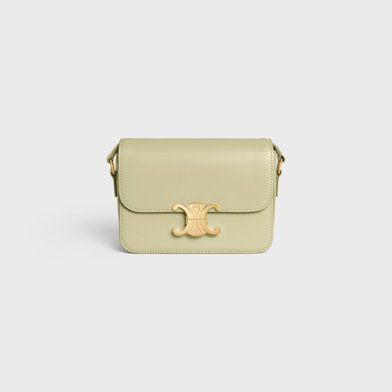 Teen Triomphe Bag in shiny calfskin - ALMOND GREEN - TRIOMPHE - 1 | CELINE