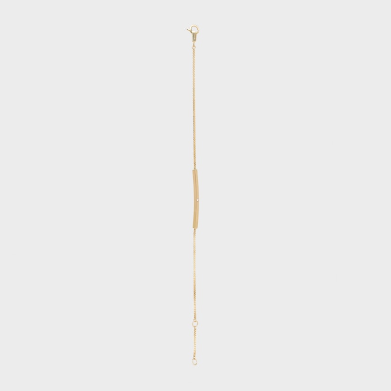 Celine Sentimental Straight Bracelet in Yellow Gold and Diamond - Yellow Gold and White -  - 1 | CELINE