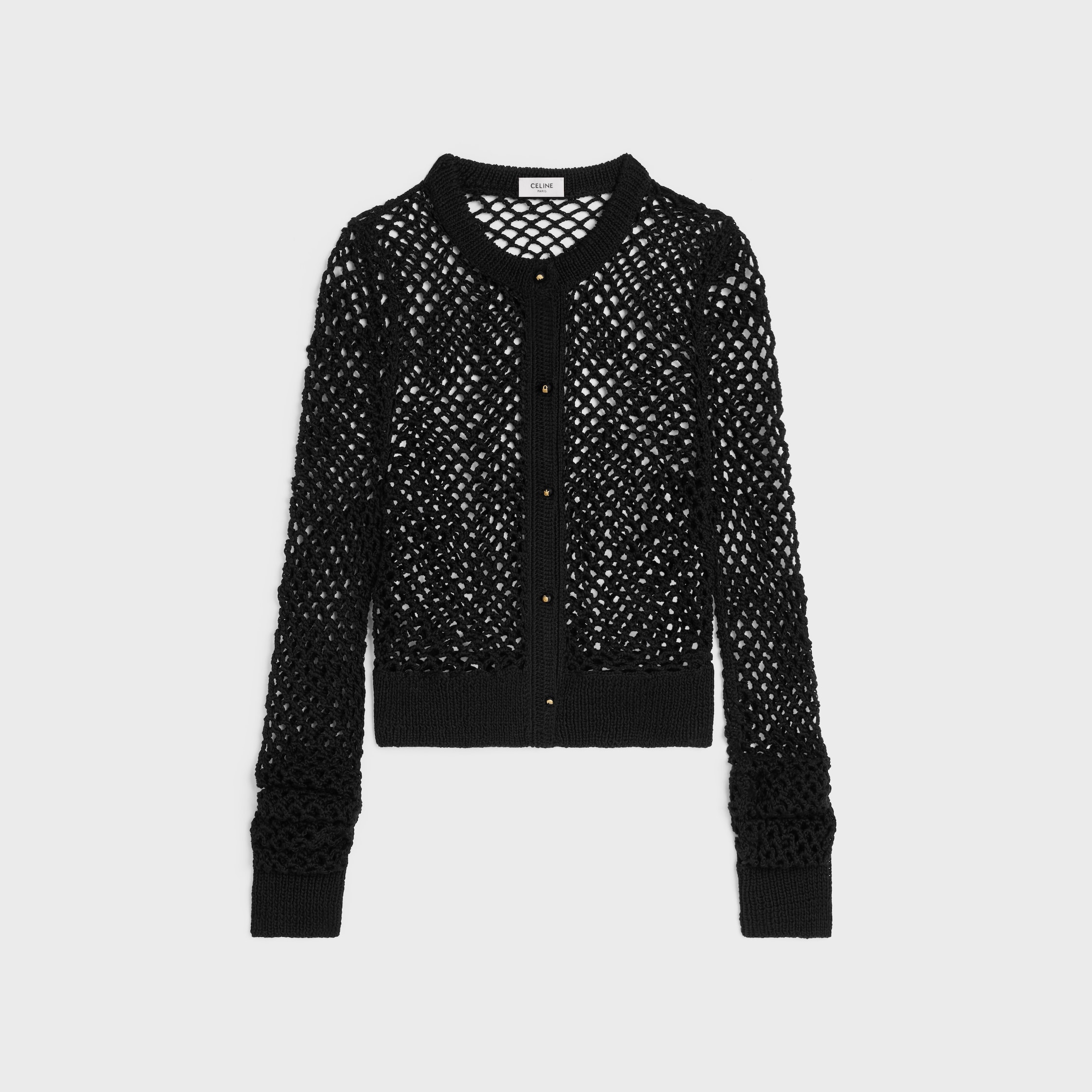 cardigan IN cotton crochet - BLACK | CELINE