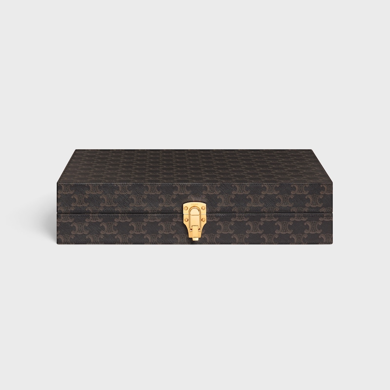 BACKGAMMON DE LONA TRIOMPHE - NEGRO / TOSTADO - REGALOS EXCLUSIVOS / ESPECIALES - 1 | CELINE