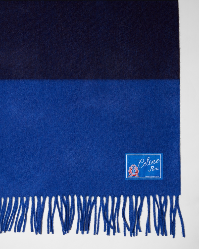 ÉCHARPE EN CACHEMIRE BICOLORE - BLEU MARINE/BLEU -  - 1 | CELINE