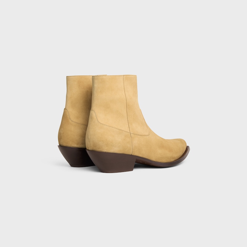LEON ZIPPED BOOT IN SUEDE CALFSKIN - STONE BEIGE -  - 1 | CELINE