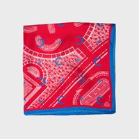 square IN FRENCH GARDEN SILK TWILL - BLUE/RED -  - 2 | CELINE