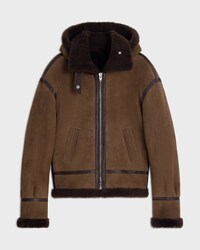 veste aviateur suède - MARRON -  - 1 | CELINE
