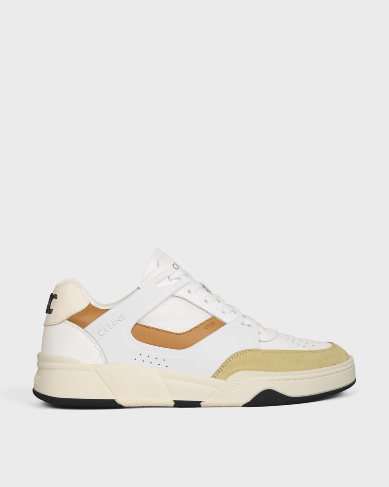 Sneaker CT-09 in pelle di vitello, pelle di vitello scamosciata e rete - CREMA / MARRONE -  - 1 | CELINE
