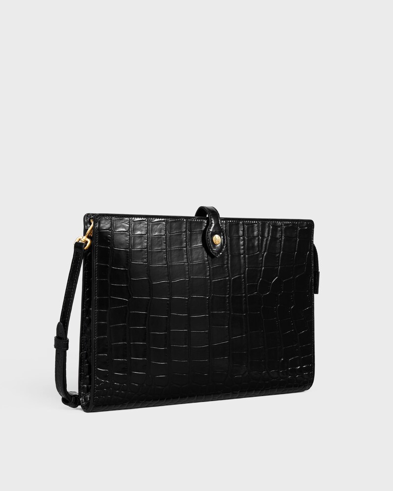 SAC notebook moyen modèle EN VEAU embossé façon crocodile - Noir - AUTRES LIGNES - 1 | CELINE